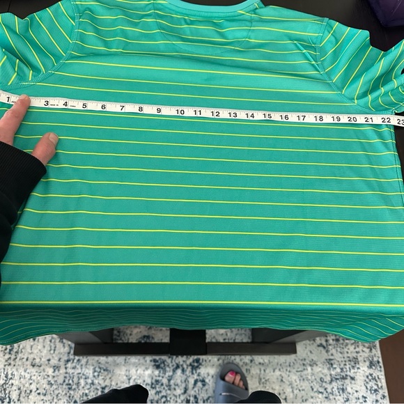 Reel legends Green Striped V-Neck T-Shirt - Picture 5 of 7